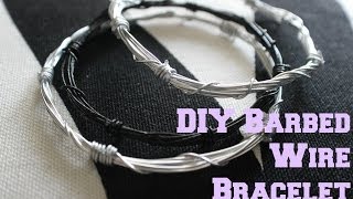 DIY ACCESSORIES Barbed Wire Bracelet Tutorial [upl. by Samford25]