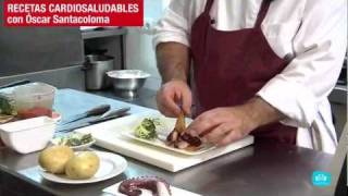 Recetas Cardiosaludables Policlínica Gipuzkoa  Pulpo asado con muselina de patata picante [upl. by Atsirak]