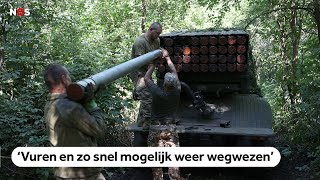 Zo vuurt Oekraïne op Russen aan het front [upl. by Tenay151]