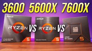 AMD Ryzen 5 7600X vs 5600X vs 3600  Worth Upgrading [upl. by Linkoski222]