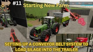 SETTING UP A CONVEYOR BELT SYSTEM TO LOAD SILAGEFarming Simulator22STARTING NEW FARM11crazygamer [upl. by Anomor]