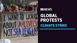 Climate strike sees tens of thousands protest across the globe  ABC News [upl. by Ramedlav]