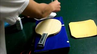 Ping Pong Tutorial  How to glue rubber to blade [upl. by Ajssatan]