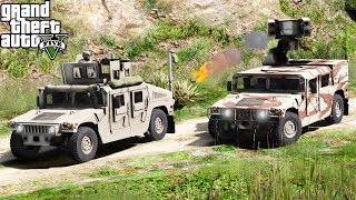 GTA 5 Military Patrol  Fort Zancudo Base Attacked By Helicopters  Humvee With Anti Air Missiles [upl. by Teriann]