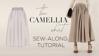 Gathered Maxi Skirt Sewing Tutorial  Draft your own sewing pattern [upl. by Rhyne]