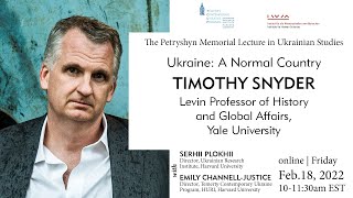 Petryshyn Lecture Timothy Snyder [upl. by Elianore607]