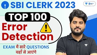 SBI Clerk 2023  English Top 100 Error Detection Questions  English by Vishal Parihar [upl. by Fonsie]