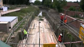 Dudbridge Locks Stroudwater Canal  Dredging amp Scaffolding  August 2013 [upl. by Sidnee]