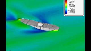 Seakeeping simulation of a ship in irregular quartering waves [upl. by Eremahs625]