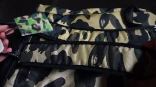 Bathing Ape BAPE x SAMSONITE 1st Camo Yellow Roll Top Backpack Review [upl. by Aronel133]