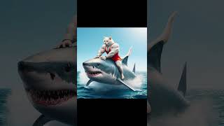 Daddy Fights Shark to Save a Kitten 🐈👊🐬 ai cat catlover story cute cutecat shorts [upl. by Airal771]