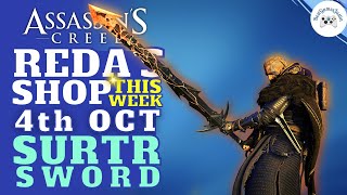 Assassins Creed Valhalla Redas Shop 4th October  11th October NEW Surtr Sword Iron Claws 4K [upl. by Glanti]