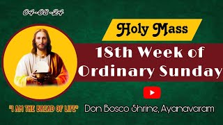 040824 Live 🔴 18th Week of Ordinary Sunday Holy Mass DonBoscoShrineAyanavaram [upl. by Namajneb5]