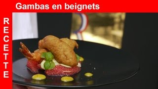 Recette des gambas en beignet [upl. by Annoyk]