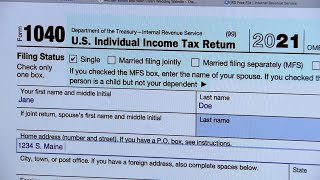 Tax tips Claiming stimulus check on IRS 2021 return  ABC7 Chicago [upl. by Blockus]