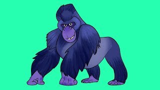 Learn Wild Animals  Gorilla video for kids Jungle Zoo Animals Turn and Learn [upl. by Mercer]