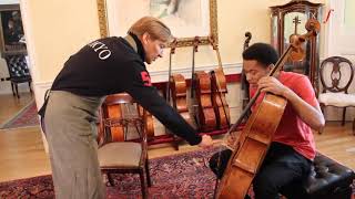 Sheku KannehMason Gets His 400YearOld Amati Cello Serviced By Legendary Luthier Florian Leonhard [upl. by Dranel222]