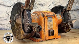 Rusty and Broken Bench Grinder  Awesome Restoration [upl. by Ellevart141]