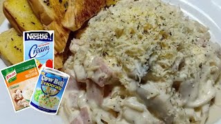 PINOYSTYLE CREAMY CARBONARA SECRET TO CREAMIEST CARBONARA [upl. by Ayanat]