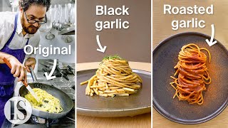 Aglio e olio originale vs aglio nero vs aglio arrostito con Luciano Monosilio [upl. by Hilten]