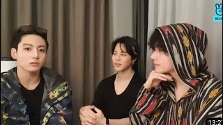 ENG SUB BTS Taehyung jimin and jungkook live Full live  vminkook vlive [upl. by Nwadahs]