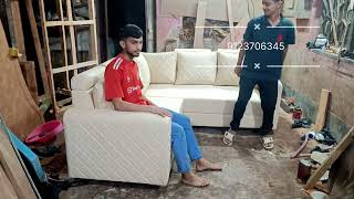 luxury l shape sofa set with fixed headrest youtube kolkata interiordesign [upl. by Ybbed]