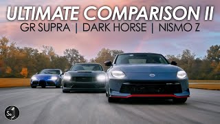 2024 Mustang Dark Horse vs Nissan Z Nismo vs GR Supra  Laps Dyno Arguements [upl. by Yenroc]