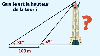 Trouve la hauteur de la tour  SANS CALCULATRICE 🤨 [upl. by Eedyak]