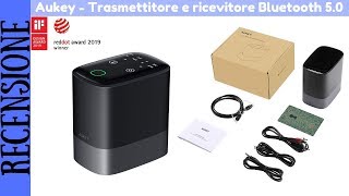 RECENSIONE ITA  Aukey trasmettitore e ricevitore 2 in 1 Bluetooth 50 AUKEY BRO8 [upl. by Nerrej]