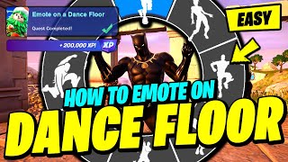 How to EASILY Emote on a Dance Floor  Fortnite Winterfest Quest [upl. by Onitnelav850]