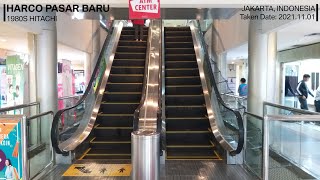 1980s Hitachi Escalators at Harco Pasar Baru Jakarta [upl. by Kopple]