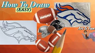 Denver Broncos Logo  Drawing for Beginners  Fun Drawing Tutorials [upl. by Cordelie]