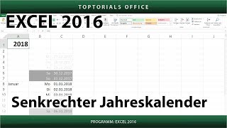 Senkrechter Jahreskalender Excel [upl. by Einnil243]