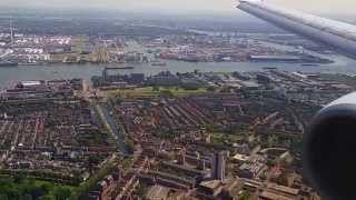 Landing Transavia 737 op Rotterdam Waanzinnige aanvliegroute [upl. by Linskey147]