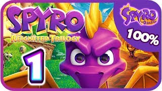 Spyro Reignited Trilogy 🔥 100 🔥 Spyro 1 Walkthrough Part 1 PS4 XB1 The Artisans [upl. by Faubert]