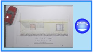 COME DISEGNARE A MANO IL PROSPETTO DI UNA PICCOLA COSTRUZIONE VILLA IDA  PROSP SUD  1109 [upl. by Ahar218]