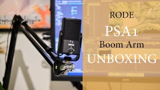 RODE PSA1 Studio Boom Arm  Unboxing  RODE NTUSB Mini Audio Sample [upl. by Mackler]