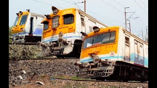 Running train 38501Howrah  Balichak Local38421Howrah Panskura Local38106 UluberiaHowrah Local [upl. by Atiruam]