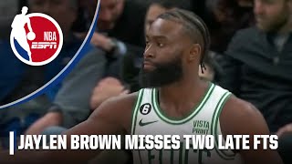 Jaylen Brown falls victim to the announcer’s curse  NBA on ESPN [upl. by Alleiram]