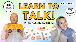 Learn To Talk  First Words amp Sentences  Songs amp Nursery Rhymes for Babies  Toddler Learning Video [upl. by Anrol]