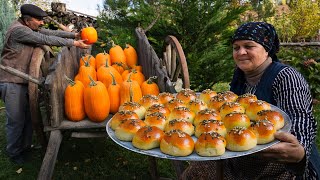 Sweet Pumpkin Buns  Cozy Autumn Recipe 🍂🍁 [upl. by Yelha75]