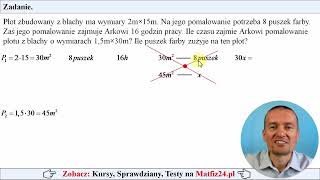 Proporcje w zadaniu matematycznym  MatFiz24pl 👈 [upl. by Wichern671]