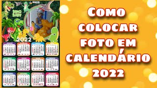 Como colocar foto em calendário de temas infantis [upl. by Llydnek268]