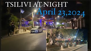 Tsilivi Zakynthos Island at Night time April 232024  Some Restaurants are already open [upl. by Arianne]