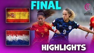 España Países Bajos sub 19 feminino  Womens euro u19 football final highlights 27072024 [upl. by Akirdnwahs]