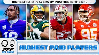 The HIghest Paid Players By Position in the NFL  PFF NFL Show [upl. by Nylknarf159]