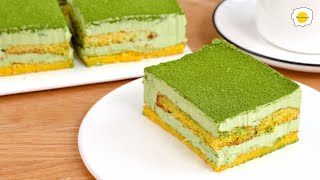 Matcha Cheese Tiramisu Recipe 抹茶芝士提拉米苏食谱 Recette de tiramisu au matcha et au fromage [upl. by Cordle608]