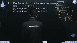 If the line ax  by  c  0 is a normal to the curve then [upl. by Aldas]