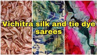 Vichitra silk and tie dye saree  for orders 919414767455  919602900986 [upl. by Schlicher155]