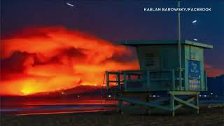 TIMELAPSE VIDEO Woolsey Fire seen from Venice lifeguard tower  ABC7 [upl. by Keily253]